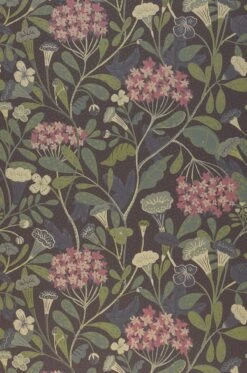 Tapete Flowery Graubraun