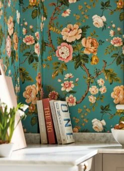 Tapete Amalfi Türkisblau -Innentapete Amalfi C 462941 2880x1440