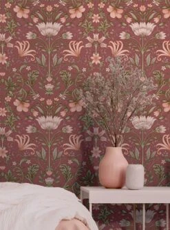 Tapete Andana Weinrot