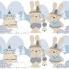 Bordüre Kinder Kaninchen Indianer Weiß Blau Glanz 005496 -Innentapete Borduere Kinder Kaninchen Indianer weiss blau Glanz 005496 193240