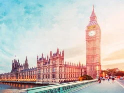 Titelseite -Innentapete Digitaldruck London Westminster Big Ben Blau Orange ML3501 63217725 1