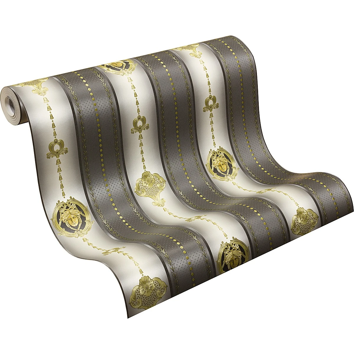 A.S. Creation Tapete Satin Medusa Gestreift Glanz Schwarz 6552-71 3 A.S. Creation Tapete Satin Medusa Gestreift Glanz Schwarz 6552-71