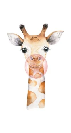 Premium Fototapete Giraffe Beige Weiss 253306