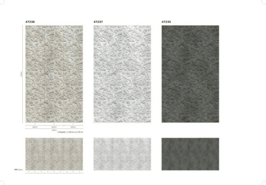 Fototapete Vlies 3D-Effekt Barock Grau 47237 5 Fototapete Vlies 3D-Effekt Barock Grau 47237 – Bild 3