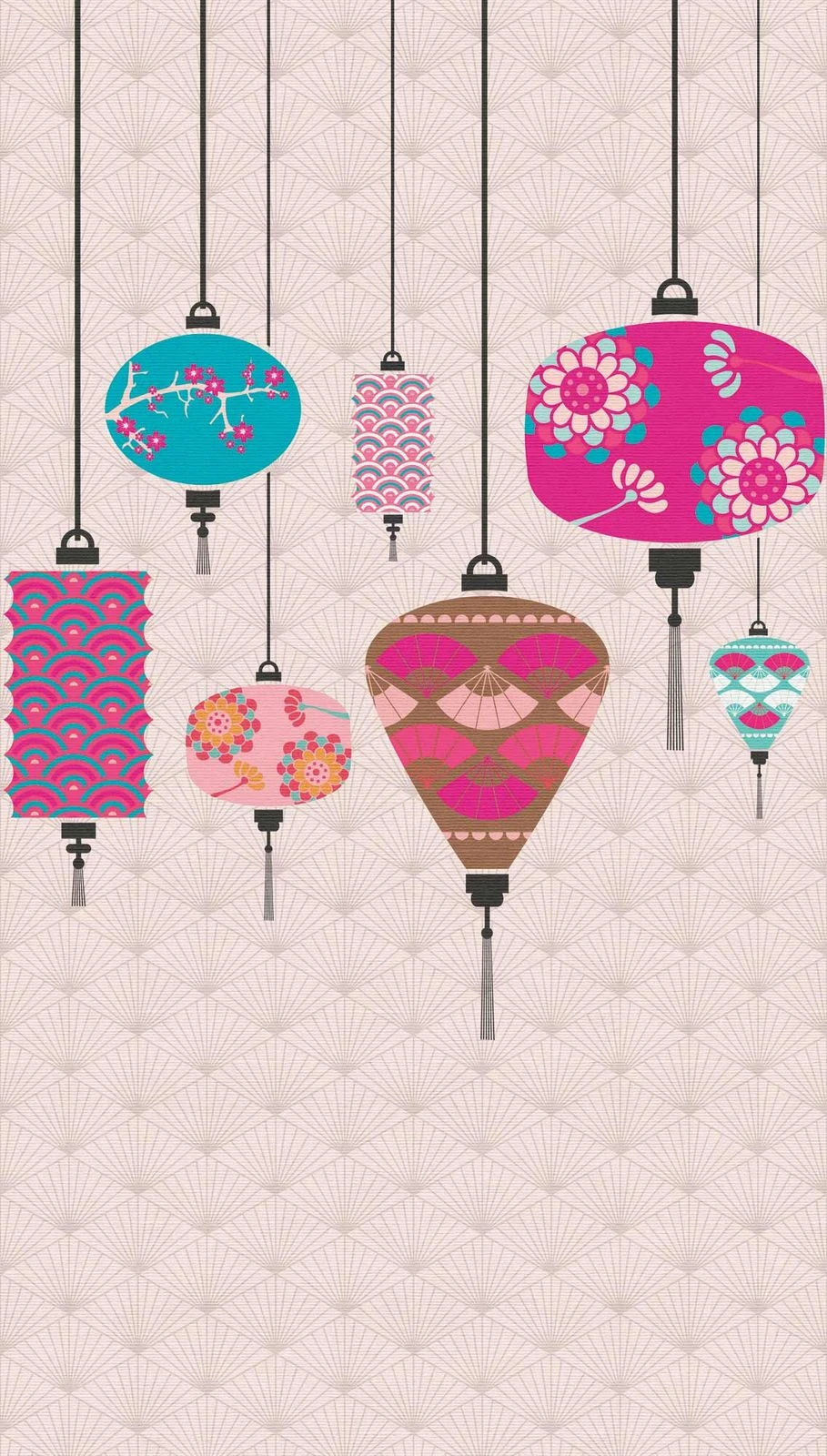 A.S. Creation Fototapeten Lampions Japan Rosa Rot Braun Vlies 38248-1 4 A.S. Creation Fototapeten Lampions Japan Rosa Rot Braun Vlies 38248-1 – Bild 2