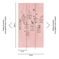 A.S. Creation Fototapeten Vogel-Käfigen Rosa Grau Vlies 38296-1 -Innentapete Fototapeten Vogel Kaefigen rosa grau Vlies 38296 1 63209673