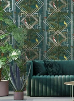 Tapete Grace Wasserblau -Innentapete Grace B 103123 2880x1440