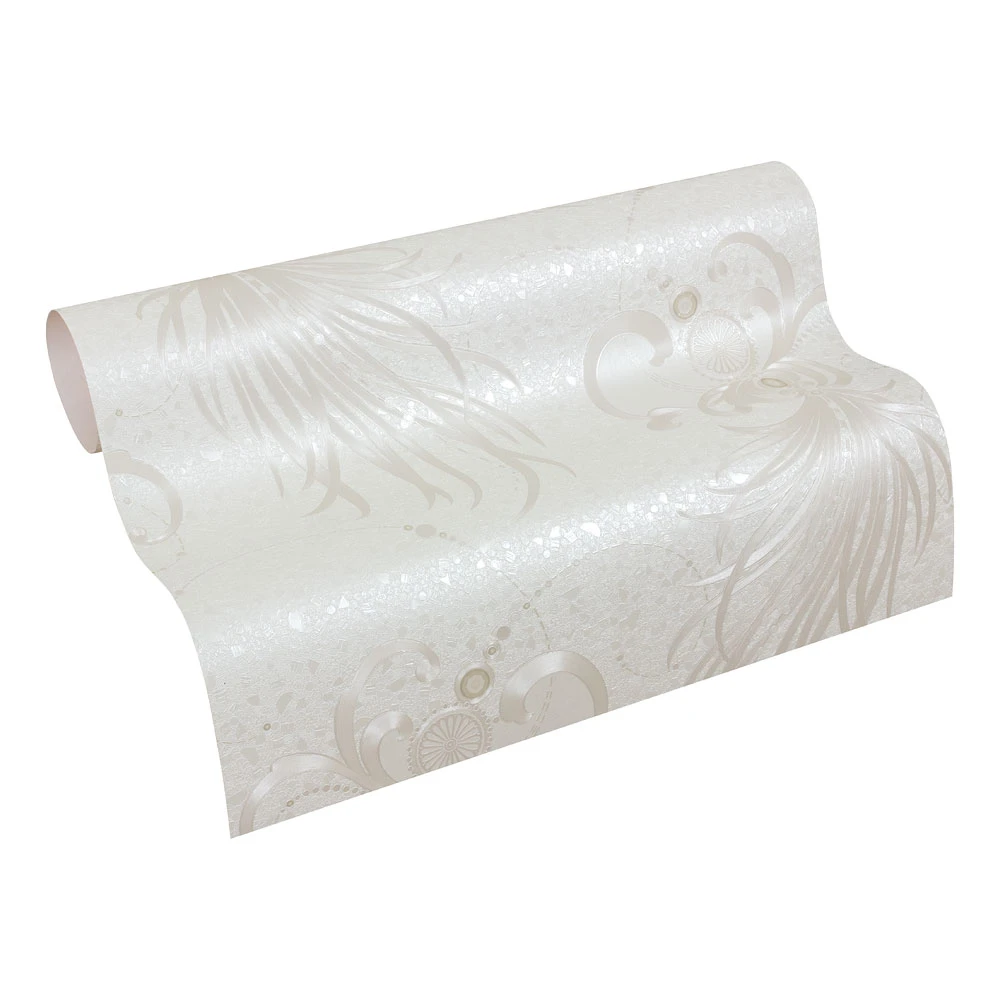 Glööckler Tapete Vlies Federn Cremeweiß Glanz 54846 4 Glööckler Tapete Vlies Federn Cremeweiß Glanz 54846 – Bild 2