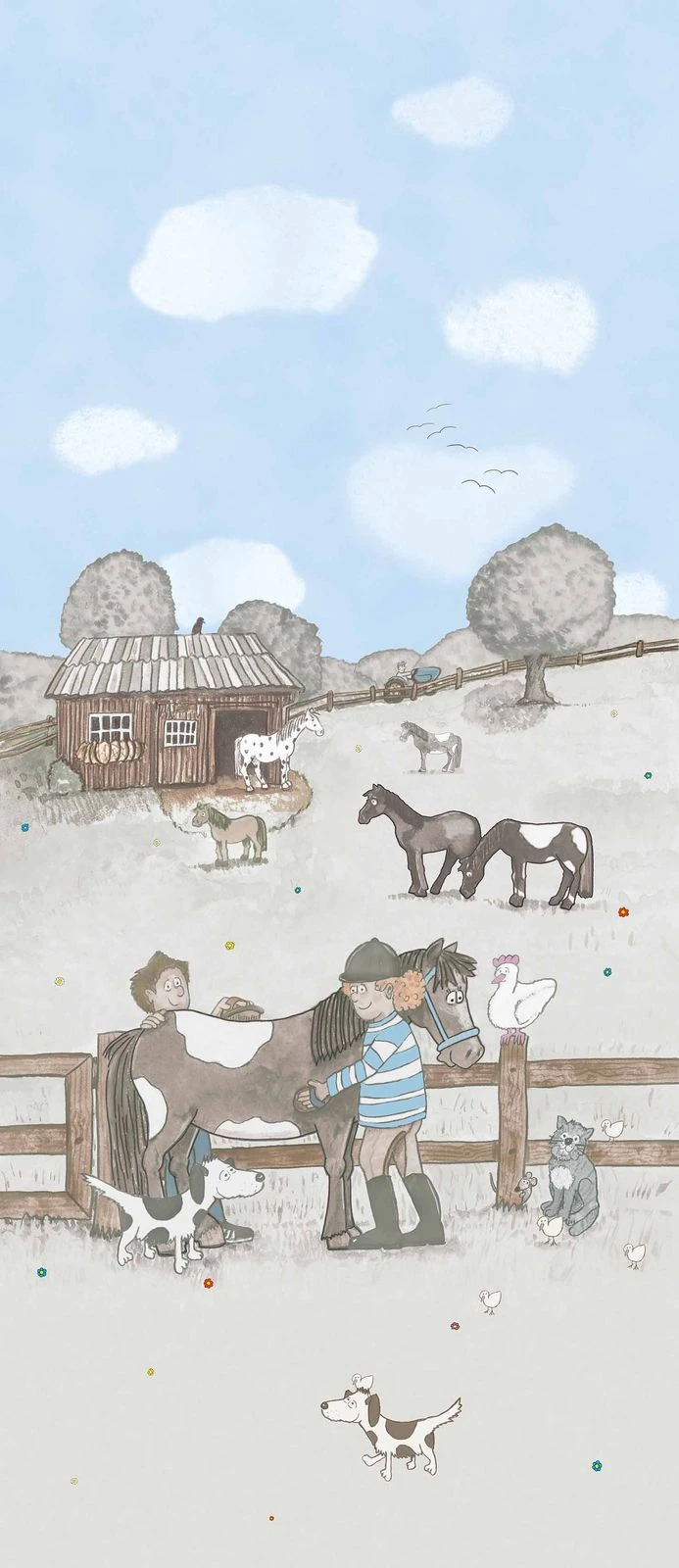 Kinder Wandbild Pferdewiese Grau Blau Jonas Kötz 46502 3 Kinder Wandbild Pferdewiese Grau Blau Jonas Kötz 46502