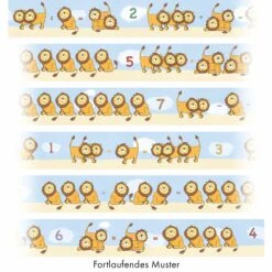 Kinderbordüre Löwen Zahlen Blau Braun Jonas Kötz 46521 -Innentapete Kinderborduere Loewen Zahlen blau braun Jonas Koetz 46521 192177 2