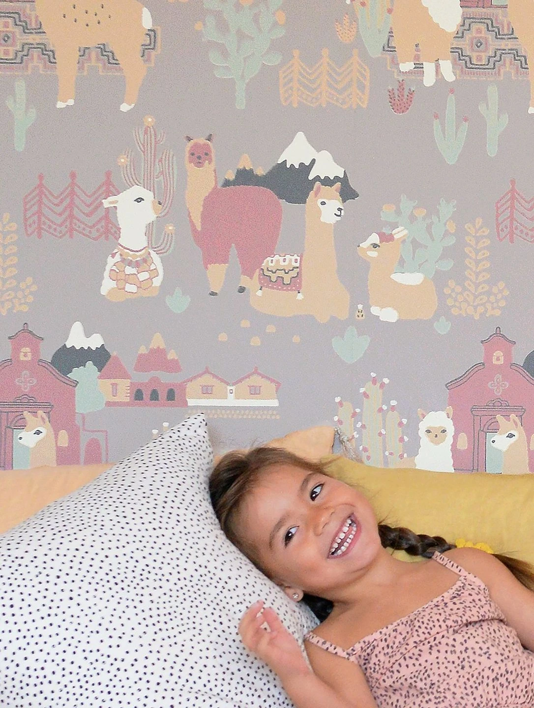 Tapete Lama Village Grauviolett 3 Tapete Lama Village Grauviolett