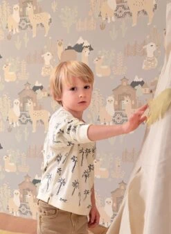 Tapete Lama Village Hellgrau -Innentapete Lama Village C 389361 2880x1440