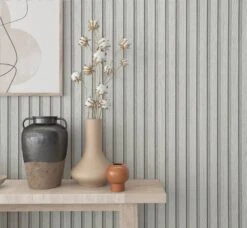 Marburg Vliestapete Paneele Holz Optik Weiß Grau 33956 -Innentapete Marburg Vliestapete gestreift Weiss Grau 33956 Botanica 63213231 1