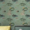 Wandbild Poissons Schilfgrün -Innentapete Poissons A 725071 2880x1440