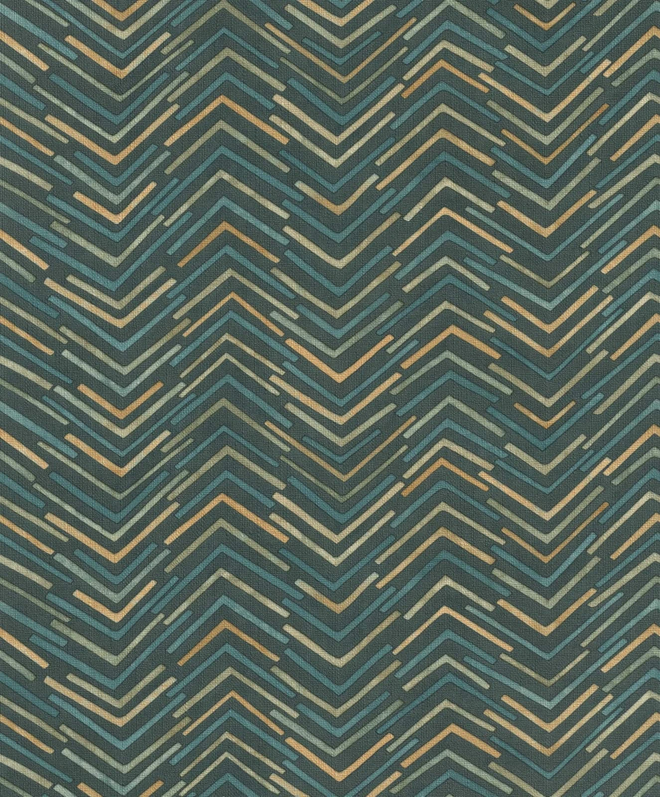 Tapete Barbara Home Collection Zickzack Dunkelgrün-Beige 5 Tapete Barbara Home Collection Zickzack Dunkelgrün-Beige – Bild 3