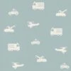 Vliestapete Kinder Autos Hubschrauber Blau Weiss 028864 -Innentapete Tapete Kinder Autos Hubschrauber blau weiss 028864