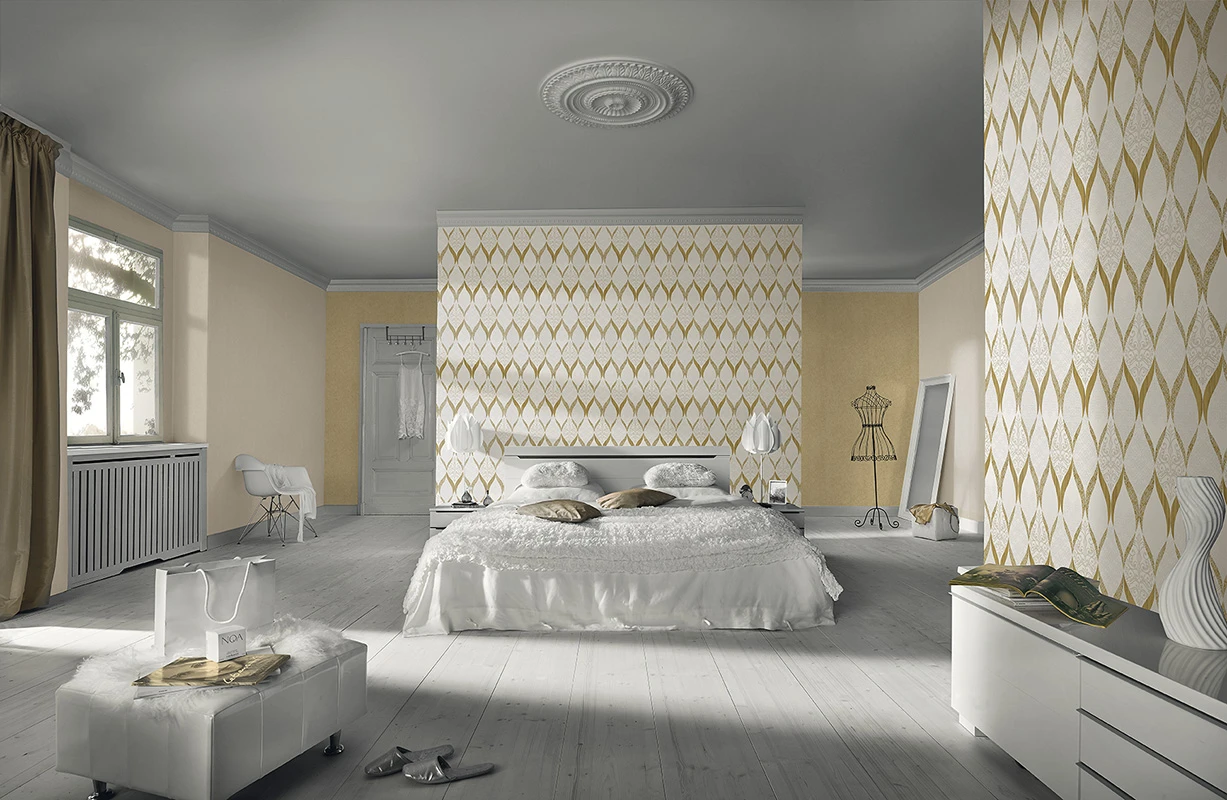 Tapete Kretschmer Deluxe Ornament Glasperlen Gold 41006-20 7 Tapete Kretschmer Deluxe Ornament Glasperlen Gold 41006-20 – Bild 5