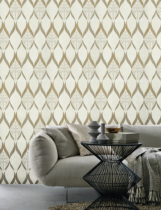 Tapete Kretschmer Deluxe Ornament Glasperlen Gold 41006-20 3 Tapete Kretschmer Deluxe Ornament Glasperlen Gold 41006-20