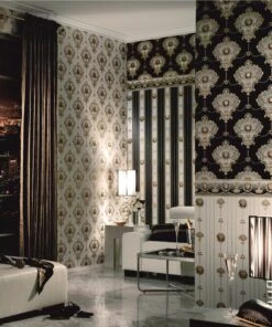 A.S. Creation Tapete Satin Medusa Gestreift Glanz Schwarz 6552-71 8 A.S. Creation Tapete Satin Medusa Gestreift Glanz Schwarz 6552-71 -Innentapete Tapete Satin Streifen gold braun creme Hermitage 1