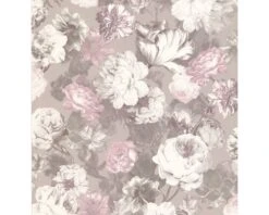 Tapete Vlies Blumen Floral Beige Rosa Glanz 02513-70