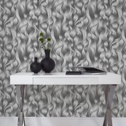 Tapete Vlies ELLE Wellen Grafik Anthrazit 10204-15 -Innentapete Tapete Vlies ELLE Wellen Grafik anthrazit 10204 15 63210332
