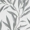 Tapete Vlies Floral Blätter Grau-weiß Silber 32201 -Innentapete Tapete Vlies Floral Blaetter grauweiss silber 32201 63204219