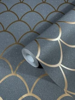 Tapete Vlies Geometrie Bögen Glitzer Anthrazit 32721 -Innentapete Tapete Vlies Geometrie Boegen Glitzer anthrazit 32721 63208528 3