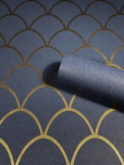 Tapete Vlies Geometrie Bögen Glitzer Blau Gold 32723 8 Tapete Vlies Geometrie Bögen Glitzer Blau Gold 32723 -Innentapete Tapete Vlies Geometrie Boegen Glitzer blau gold 32723 63208530 3