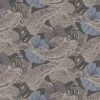 Tapete Vlies Koi Blätter Blau Kupfer Metallic 37859-4