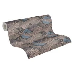 Tapete Vlies Koi Blätter Blau Kupfer Metallic 37859-4 -Innentapete Tapete Vlies Koi Blaetter blau kupfer Metallic 37859 4 63206685 2