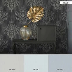 Tapete Vlies Ornamente Barock Anthrazit Gold 38096-4 -Innentapete Tapete Vlies Ornamente Barock anthrazit gold 38096 4 63209840 1