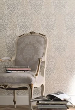 Tapete Vlies Barock Hellgrau Metallic Marburg 58211 -Innentapete Tapete Vlies Ornamente Ranken hellgrau Marburg 5 1