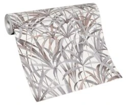 Tapete Vlies Pflanzen Dschungel Weiß Grau Braun 10213-10 -Innentapete Tapete Vlies Pflanzen Dschungel weiss grau braun 10213 10 63210060 4