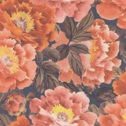 Tapete Vlies Rasch Blumen Floral Orange-rot Braun 408348 -Innentapete Tapete Vlies Rasch Blumen Floral orange rot braun 408348 63206445 1