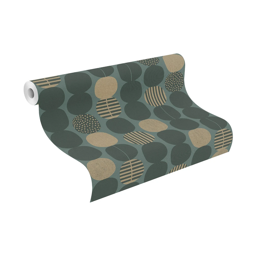 Tapete Vlies Rasch Grafik Kreise Grün Gold 539752 3 Tapete Vlies Rasch Grafik Kreise Grün Gold 539752