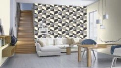 Tapete Vlies Rasch Leder-Kacheln Grau Weiß 419207 -Innentapete Tapete Vlies Rasch Leder Kacheln grau weiss 419207 63207346