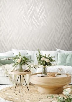 Vliestapete Marburg Weiß Perlmutt Wellen Metallic 34258 -Innentapete Vliestapete 34258 Wellen Muster Weiss Perlmutt Marburg 63214690 2