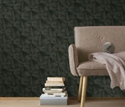 Vliestapete Dreiecke 3D Erismann 10106-15 Anthrazit -Innentapete Vliestapete Dreieck 3 D Erismann beige gold schwarz 63213837 8