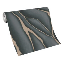 Vliestapete Elle Risse Effekt Schwarz Gold Metallic 10345-15 -Innentapete Vliestapete Elle Marmoroptik Schwarz Gold Metallic 10345 15 63216424 2