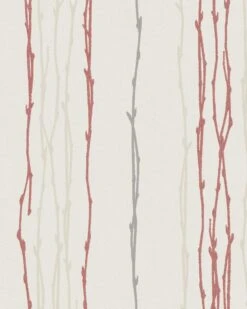 Vliestapete Äste Floral Creme Rot Glitzer Marburg 57707