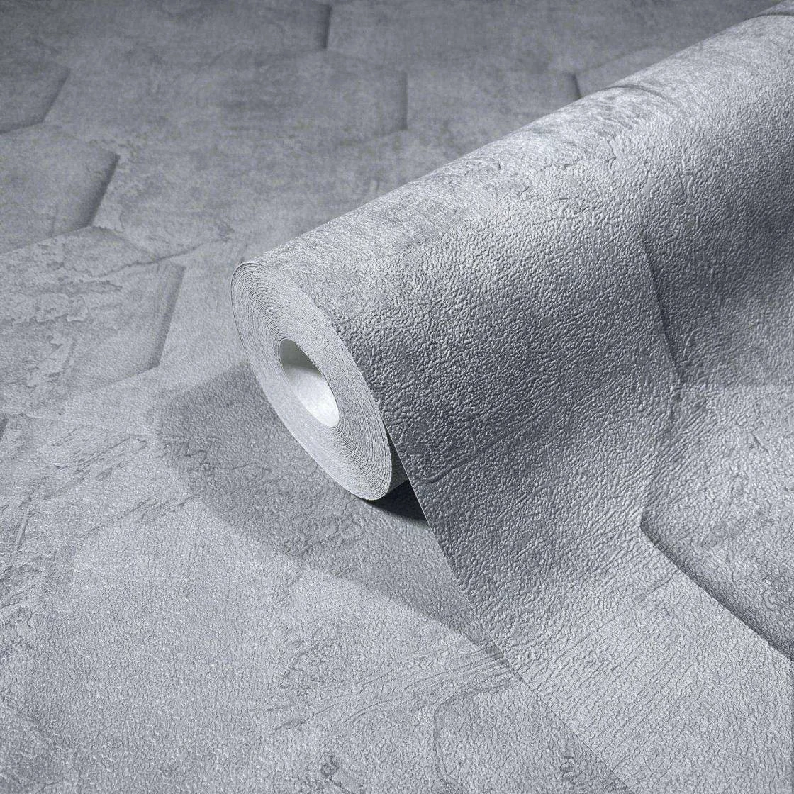 Vliestapete Grau Waben 3D Optik Marburg 34160 5 Vliestapete Grau Waben 3D Optik Marburg 34160 – Bild 3