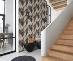 Vliestapete Pflanzen Blätter Anthrazit 520071 Rasch -Innentapete Vliestapete Pflanzen Blaetter Anthrazit 520071 rasch 63212875