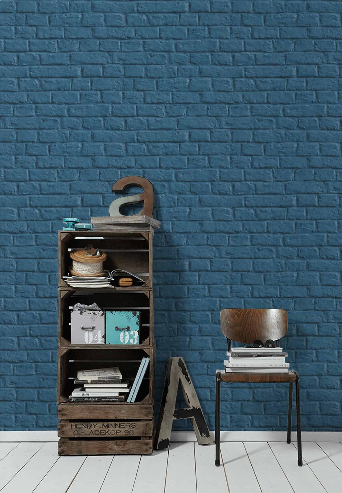 Vliestapete Steinmauer Blau 36912-3 5 Vliestapete Steinmauer Blau 36912-3 – Bild 3