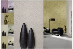 Vliestapete Design Zebra Weiß Patent Decor 3D 9433 -Innentapete Vliestapete ueberstreichbar Design Zebra weiss P 1