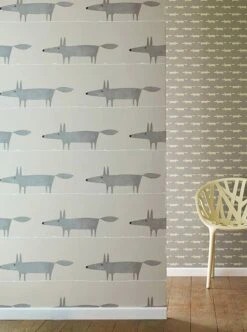 Tapete What Does The Fox Say Grau